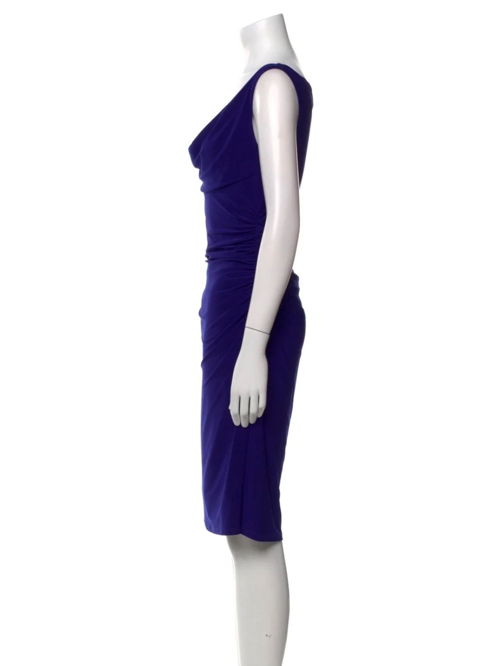 Navy Ruched Cocktail Dress Ralph Lauren - Picture 4 of 6